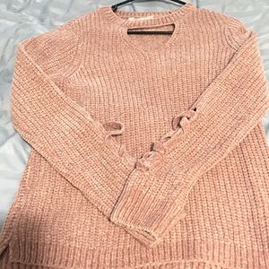 Velvet blush pink sweater